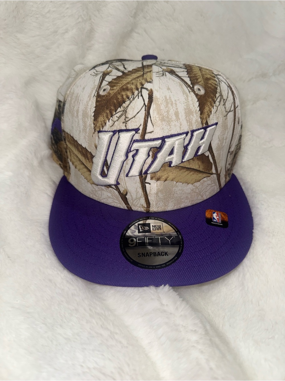 Utah Jazz New Era Purple Brim Real Tree Camouflage Snapback Hat